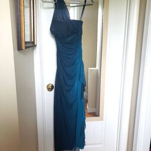 Y2K Dress Blondie Nites Blue Ombre Sparkle Prom Dress - size 5